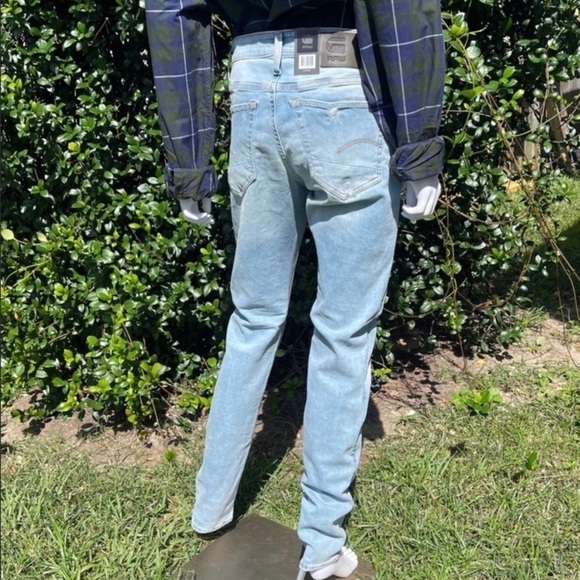 NWT G-Star Slim Distressed Restored Denim Light Washed Jeans - Picture 5 of 15